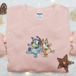 Bluey and Bingo Embroidered Shirt & Hoodie: Best Gift Idea with Bluey Cartoon Characters