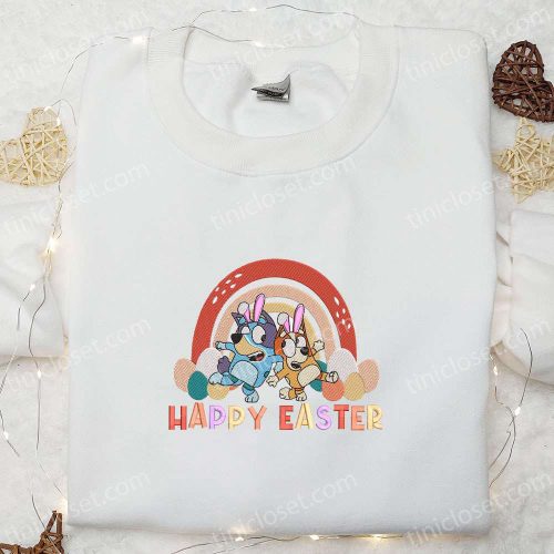 Bluey and Bingo Easter Rainbow Shirt & Cartoon Hoodie – Perfect Thanksgiving Day Gift Idea