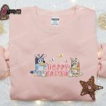 Bluey and Bingo Easter Embroidered Shirt & Cartoon Hoodie – Perfect Thanksgiving Day Gift Idea