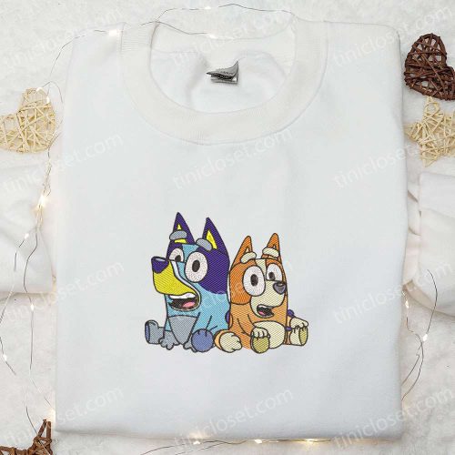 Bluey and Bingo Sisters Embroidered Shirt & Hoodie – Best Family Gift Idea