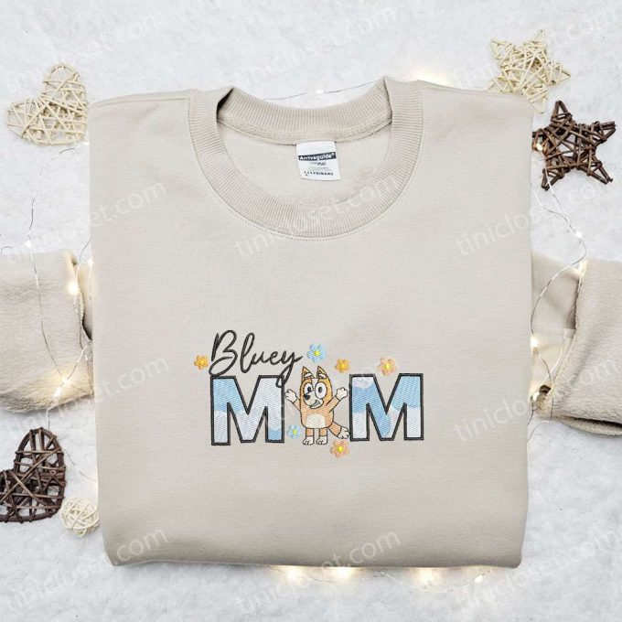 Bluey Bingo Mom Embroidered Shirt & Hoodie: Perfect Mother s Day Gift Idea