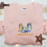 Bluey Family Mom Life Embroidered Shirt & Cartoon Hoodie: Perfect Mother’s Day Gift