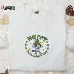 Bluey Hoppy St Patrick s Day Embroidered Shirt & Hoodie: Perfect Holiday Gift Idea