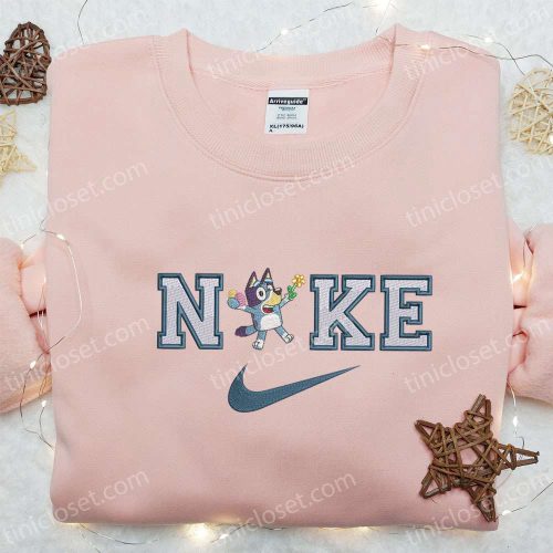 Bluey x Nike Embroidered Shirt with Easter Eggs Flower Thanksgiving Hoodie – Best Holiday Gift Idea