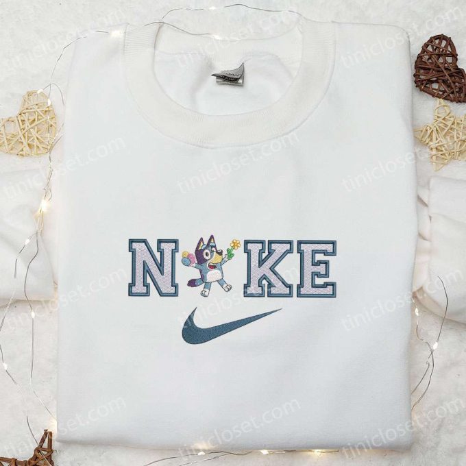 Bluey x Nike Embroidered Shirt with Easter Eggs Flower Thanksgiving Hoodie – Best Holiday Gift Idea