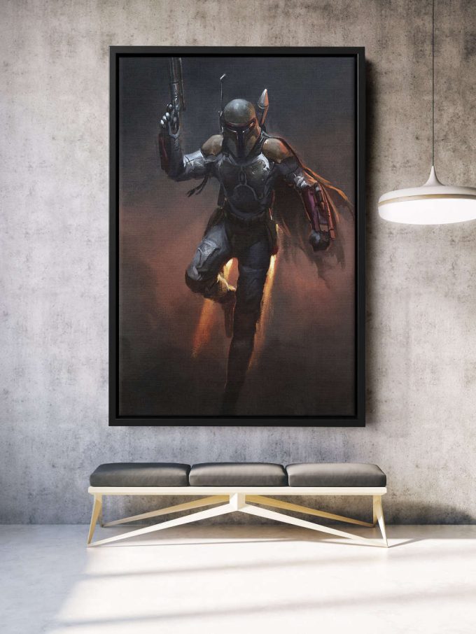 Boba Fett Star Wars Oil Painting Canvas Unique Design Wall Art Print Hand Made Ready to Hang Custom Design