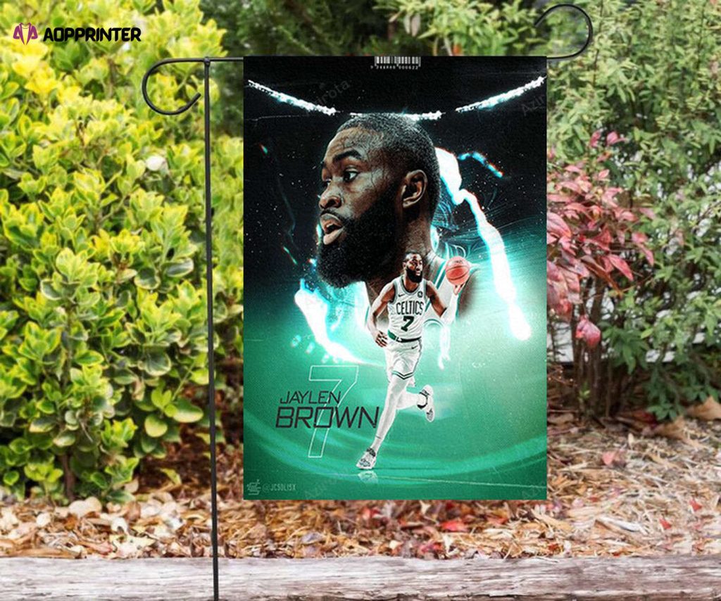 Boston Celtics Jaylen Brown Playing Double Sided Printing Garden Flag – House Flag Home Decor Gift – House Flag Home Decor Gift