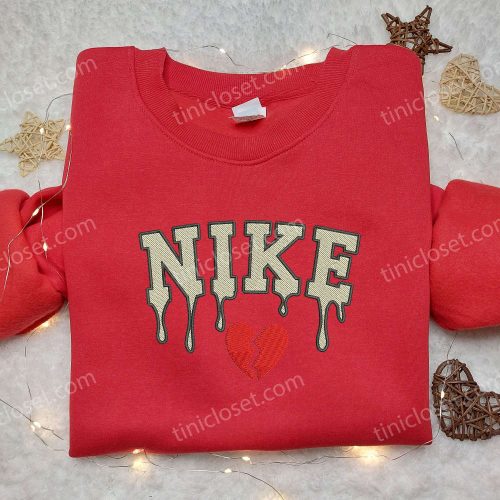 Broken Heart x Nike Embroidered Shirt – Custom Valentine s Day Apparel