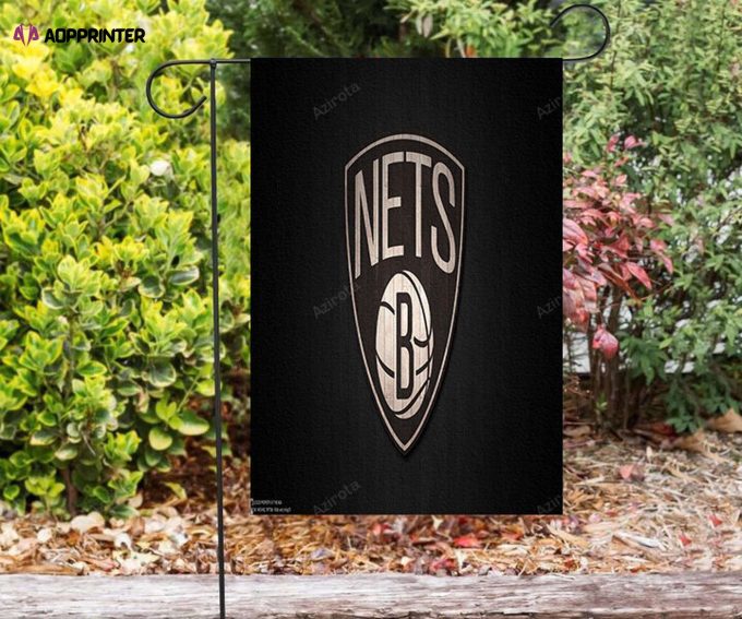 Brooklyn Nets Black Wood1 Double Sided Printing Garden Flag – House Flag Home Decor Gift – House Flag Home Decor Gift