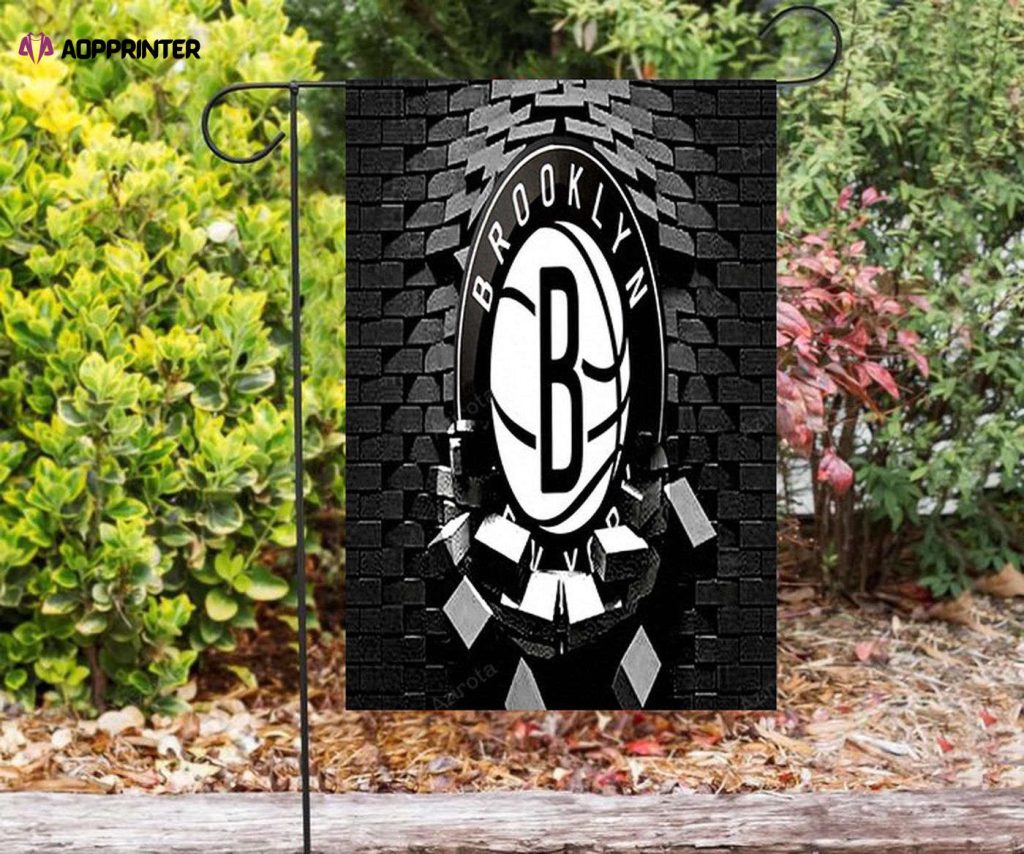 Brooklyn Nets Brick Wall Double Sided Printing Garden Flag – House Flag Home Decor Gift – House Flag Home Decor Gift