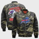 Buffalo Bills Black Camo Pattern National Football League Unisex Bomber Jacket