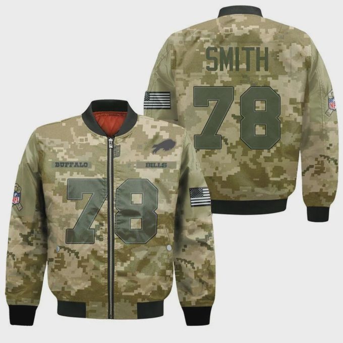 Buffalo Bills Bruce Smith Bomber Jacket – Army