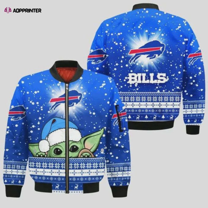 Buffalo Bills Fans Skull Pattern Bomber Jacket – Blue