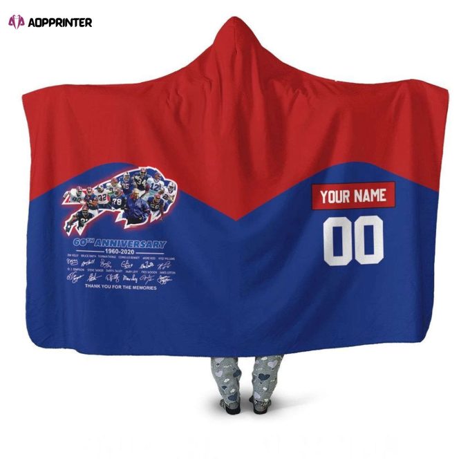 Buffalo Bills East Division Champs 50th Anniversary Personalized Hooded Blanket – Perfect Gift for Men & Women!