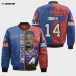 Buffalo Bills Great Player Logo Pattern Bomber Jacket – Red And Navy Blue