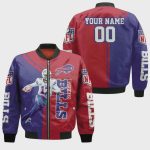 Buffalo Bills Josh Allen Pattern Personalized Bomber Jacket – Red And Purple