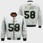 Buffalo Bills Matt Milano Pattern Bomber Jacket – White