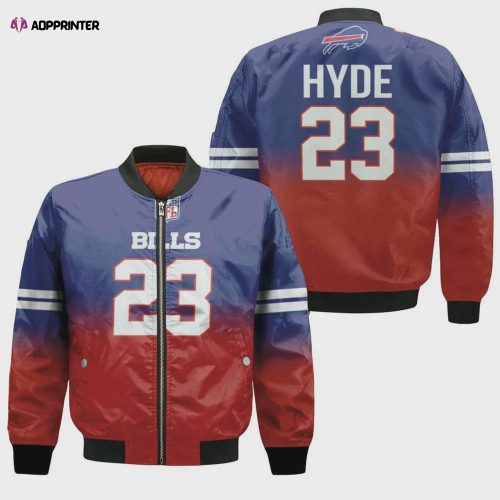 Buffalo Bills Micah Hyde Pattern Bomber Jacket – White