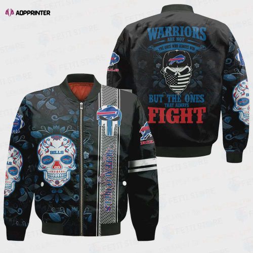 Buffalo Bills Bomber Jacket 3D Printed Flame Ball Pattern