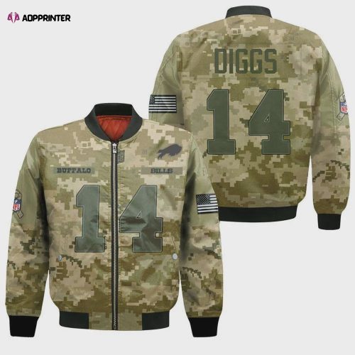 Buffalo Bills O J Simpson Logo Pattern Bomber Jacket – White