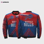 Buffalo Bills Team Logo Pattern Bomber Jacket – Blue And Red