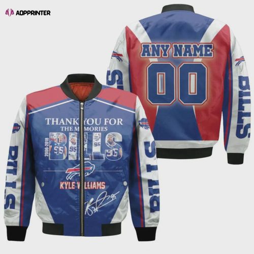 Buffalo Bills Players Running Pattern Bomber Jacket