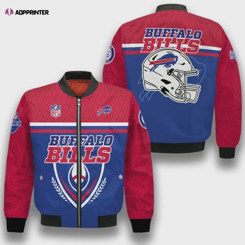 Buffalo Bills Xmas Snowman Pattern Bomber Jacket- BlueBlack