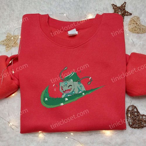 Custom Bulbasaur x Nike Embroidered Shirt – Pokemon Inspired Nike Tee