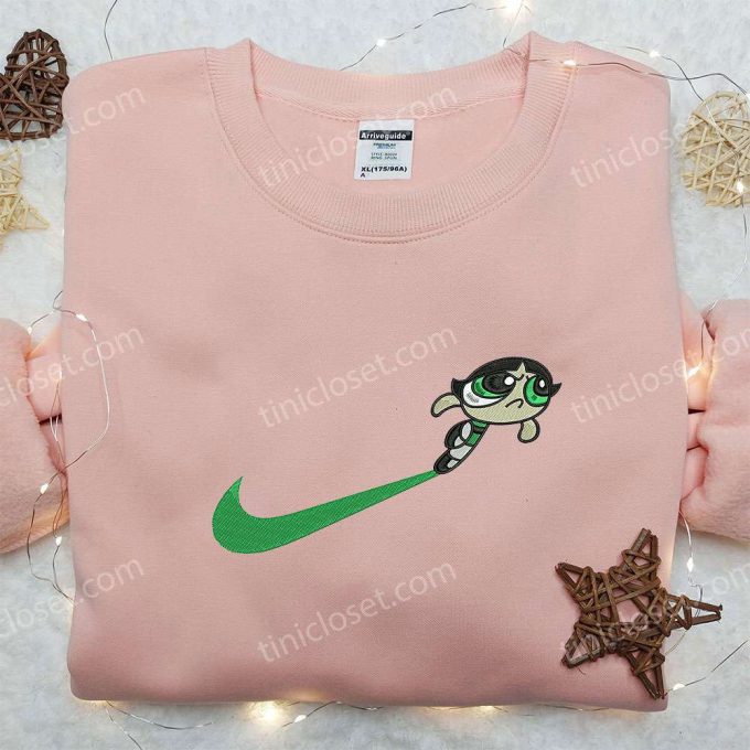 Stylish Buttercup x Nike Swoosh & Powerpuff Girls Embroidered Shirt – Nike Inspired