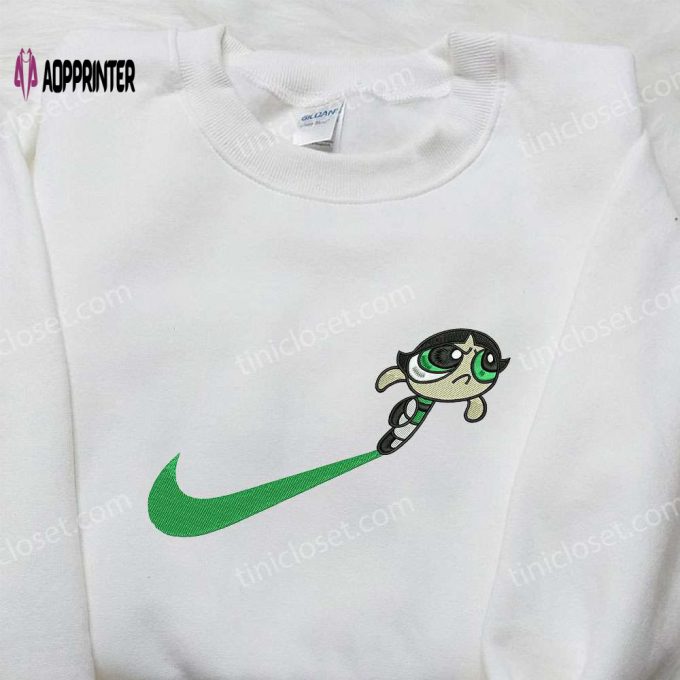 Stylish Buttercup x Nike Swoosh & Powerpuff Girls Embroidered Shirt – Nike Inspired