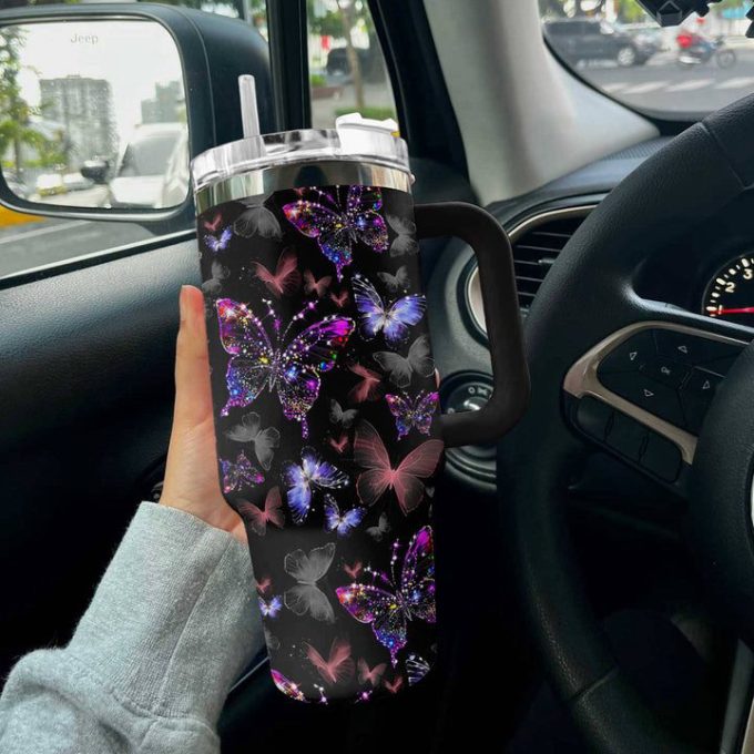 Butterfly Shineful Stanley Tumbler 40oz Dreamy Gift for Fans