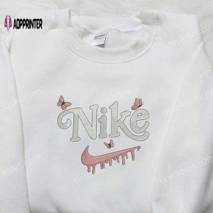 Nike Inspired Butterfly Embroidered Sweatshirt – Perfect Birthday Gift Idea