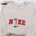 Candy Cane x Nike Christmas Embroidered Sweatshirt & Cartoon Shirt: Best Christmas Gift Ideas