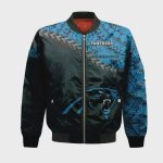 Carolina Panthers Bomber Jacket 3D Printed Grunge Polynesian Tattoo