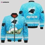 Carolina Panthers Christmas Pattern Bomber Jacket – Blue