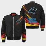 Carolina Panthers Pattern Bomber Jacket – Black