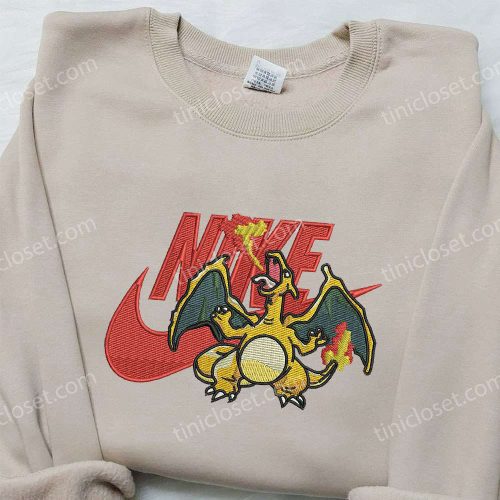 Charizard x Nike Embroidered Sweatshirt: Pokemon & Nike Inspired Shirt