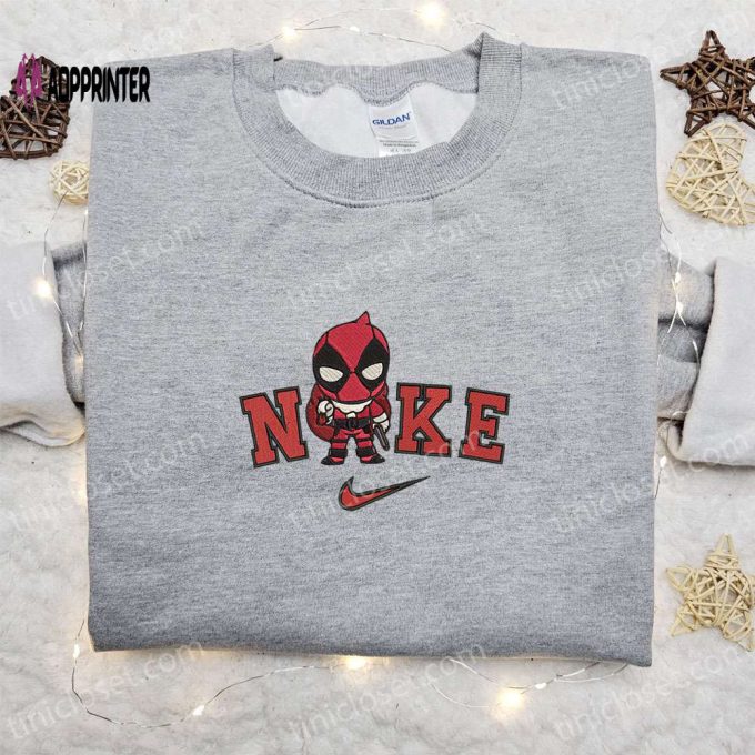 Chibi Deadpool Santa x Nike Christmas Embroidered Sweatshirt – Best Holiday Gift Ideas