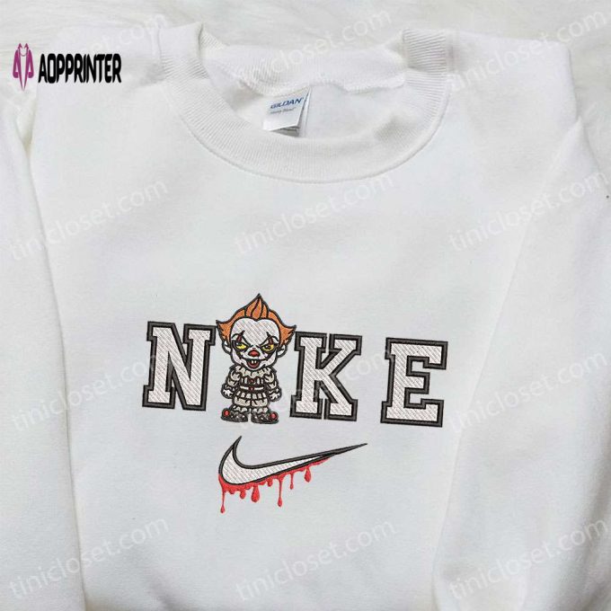 Chibi Pennywise x Nike Embroidered Hoodie & Shirt: Best Halloween Gift Ideas