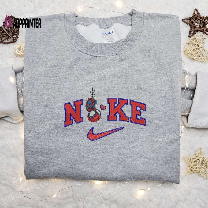 Chibi Spider Man Love x Nike Movie Sweatshirt Marvel Cosmic & Nike Inspired Embroidered Shirts