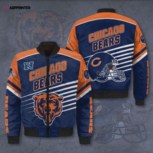 Chicago Bears Bomber Jacket 3D Printed Abstract Pattern Sport