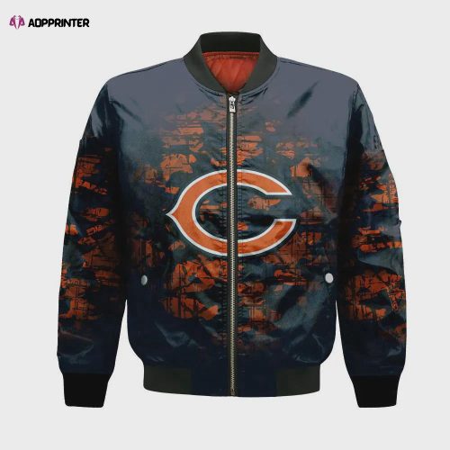 Chicago Bears Bomber Jacket 3D Printed Curve Style Custom Text And Number