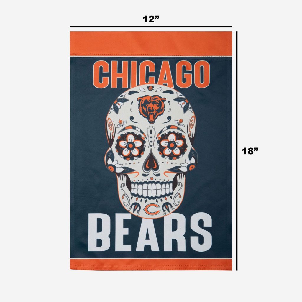 Chicago Bears Day of the Dead Garden Flag – House Flag Home Decor Gift – House Flag Home Decor Gift