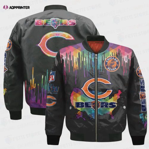 Carolina Panthers Team Logo Pattern Bomber Jacket – Blue And Black