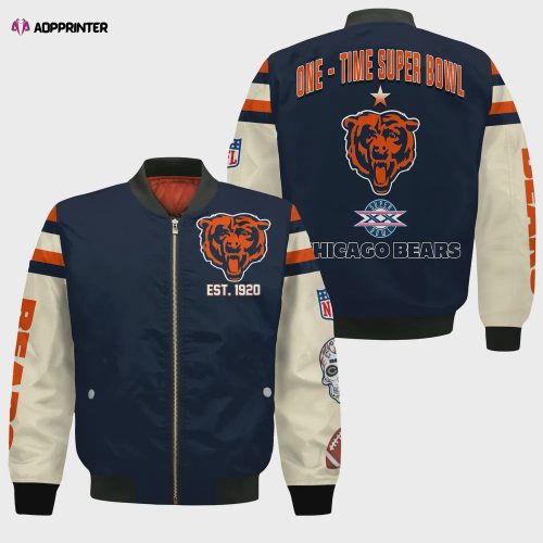 Chicago Bears Walter Payton Pattern Bomber Jacket – Orange And Dark Blue