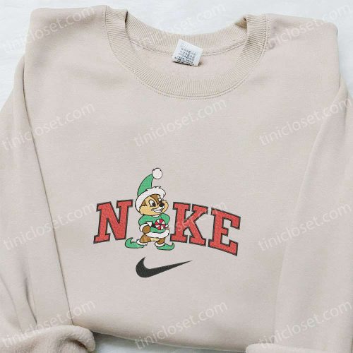 Disney x Nike Chip Embroidered Christmas Sweatshirt – Best Cartoon Gift Idea