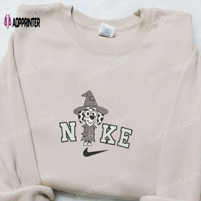 Chloe Witch Bluey x Nike Embroidered Hoodie – Adorable Halloween Sweatshirt Nike Inspired Shirt