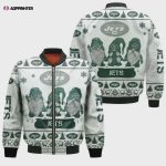 Christmas Gnomes New York Jets Ugly Logo Bomber Jacket – White And Green