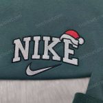 Christmas Santa Hat Nike Embroidered Shirt & Hoodie: Perfect Christmas Gifts for Family