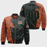 Cincinnati Bengals Bomber Jacket 3D Printed Abstract Pattern Sport Custom Text And Number